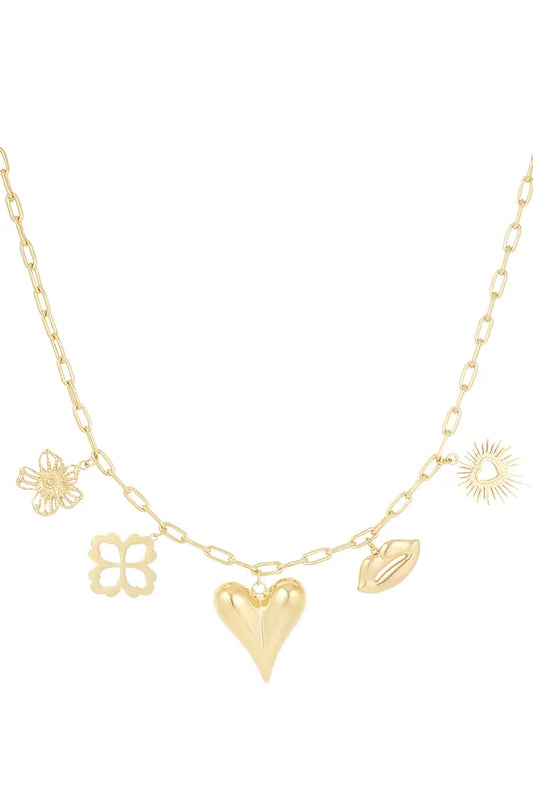 Bedelketting love language - goud